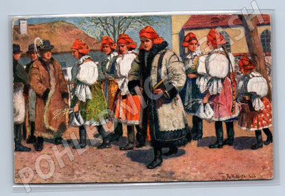Pohlednice lidové kroje starší etnografie (M9016)