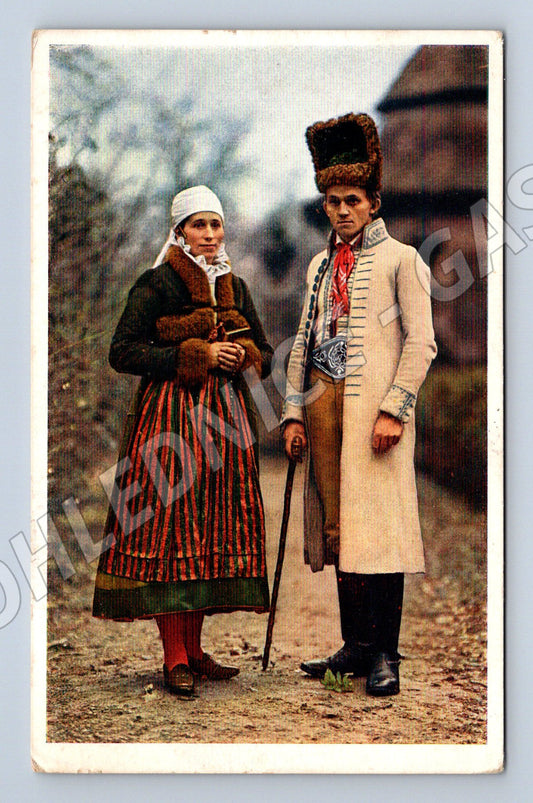 Pohlednice pár z Litomyšlska v krojích NM (M9020)