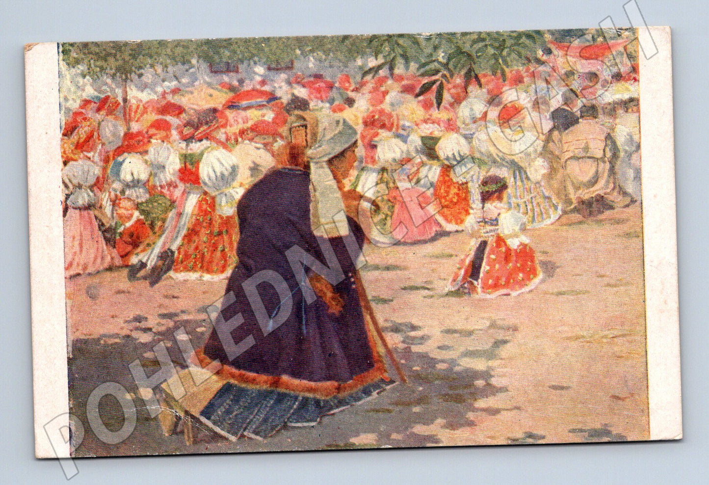 Pohlednice Uprka Moravské kroje Na procesí 1936 (M9023)