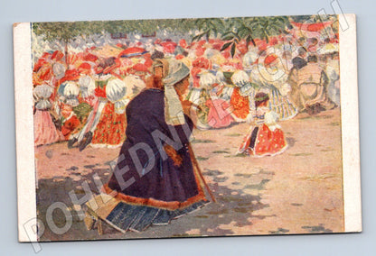 Pohlednice Uprka Moravské kroje Na procesí 1936 (M9023)