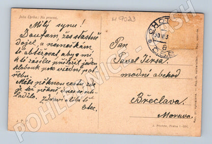 Pohlednice Uprka Moravské kroje Na procesí 1936 (M9023)