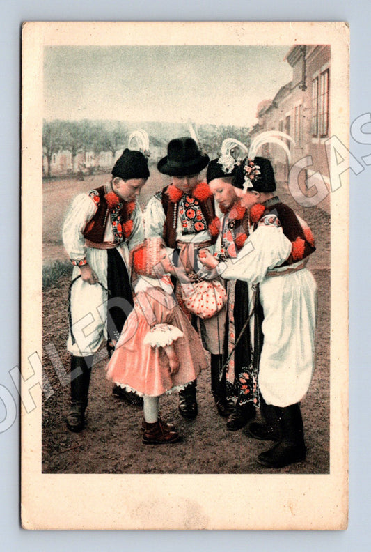 Pohlednice lidové kroje etnografie zaslaná (M9025)
