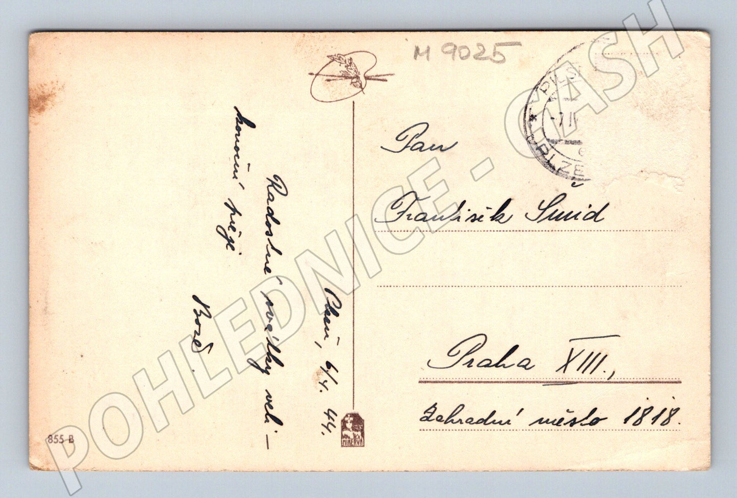 Pohlednice lidové kroje etnografie zaslaná (M9025)