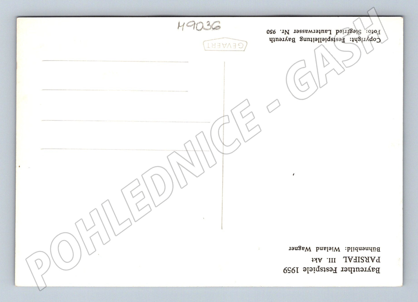 Postcard Bayreuth 1959 Parsifal Act III (M9036)