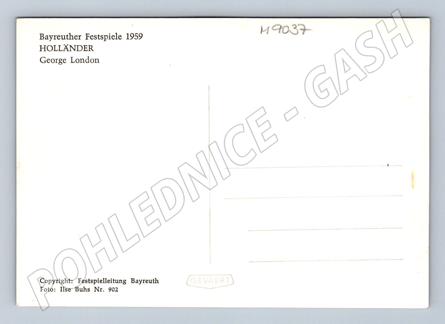 Pohlednice Bayreuth 1959 George London Holanďan (M9037)