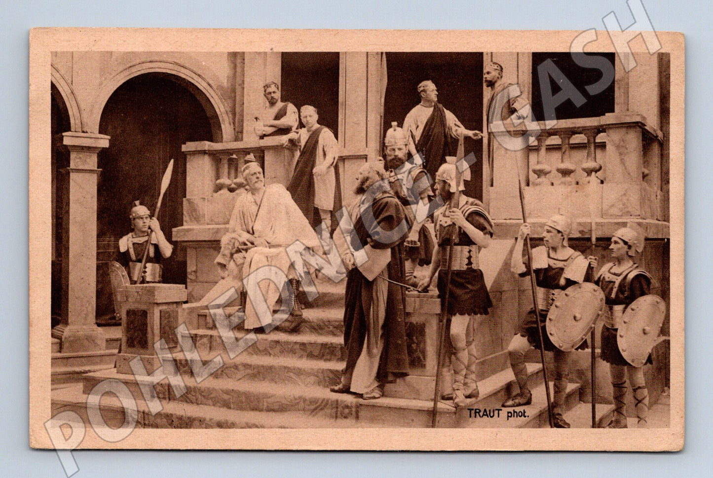 Pohlednice Oberammergau 1922 Ježíš před Pilátem (M9046)