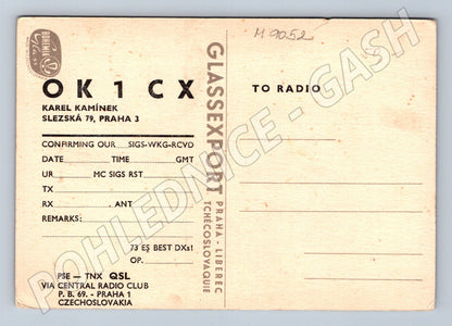Pohlednice QSL Karel Kamínek Praha (M9052)