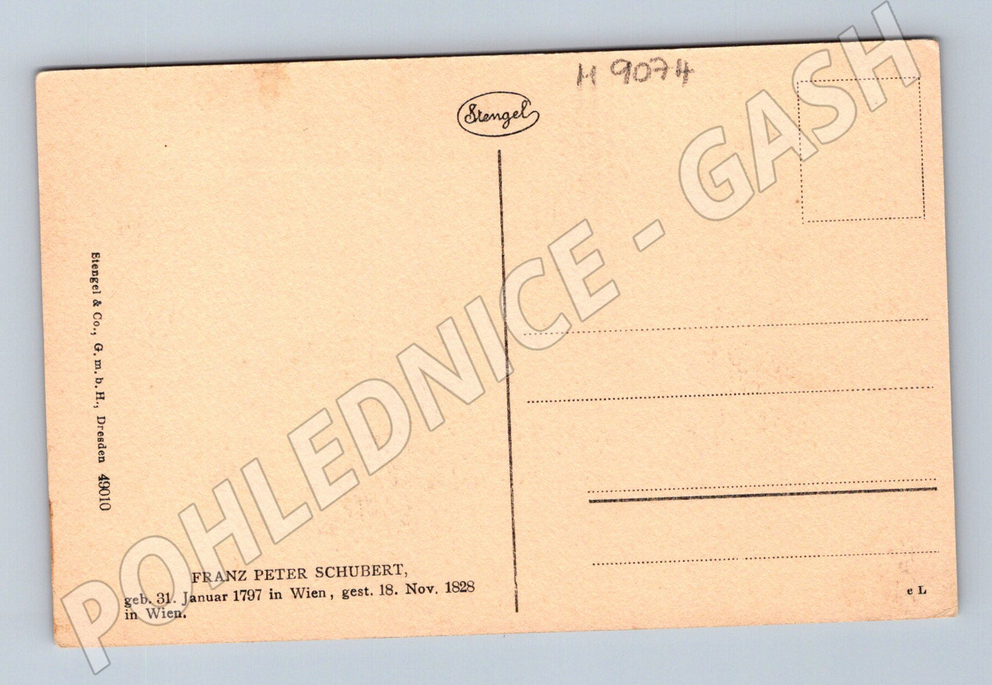 Postcard Franz Schubert portrait, unused (M9074)
