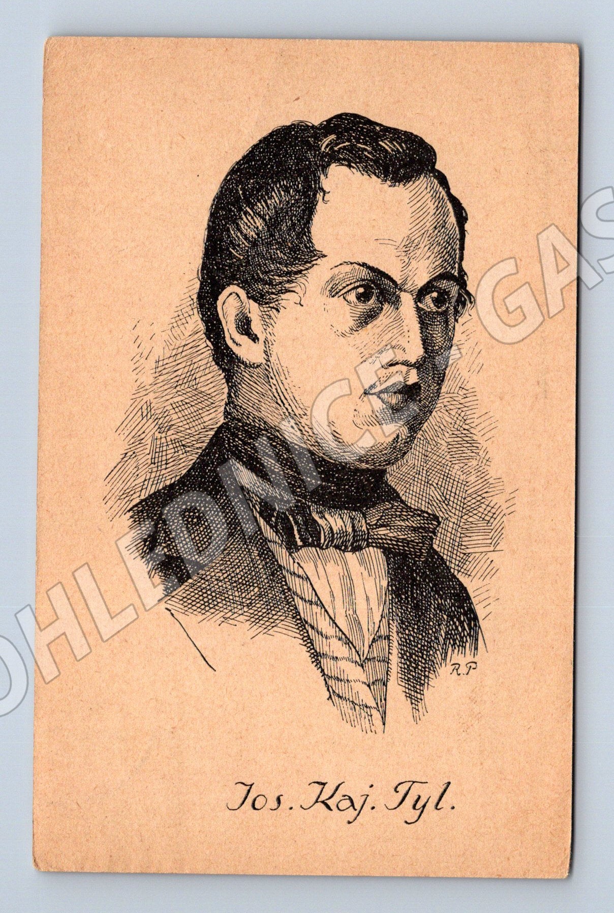 Postcard Josef Kajetán Tyl portrait stamp (M9082)