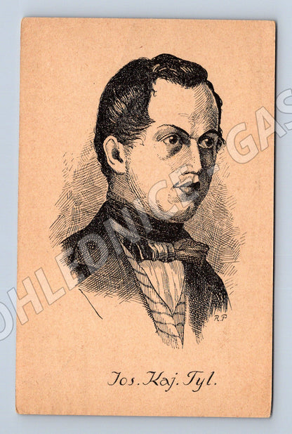 Postcard Josef Kajetán Tyl portrait stamp (M9082)