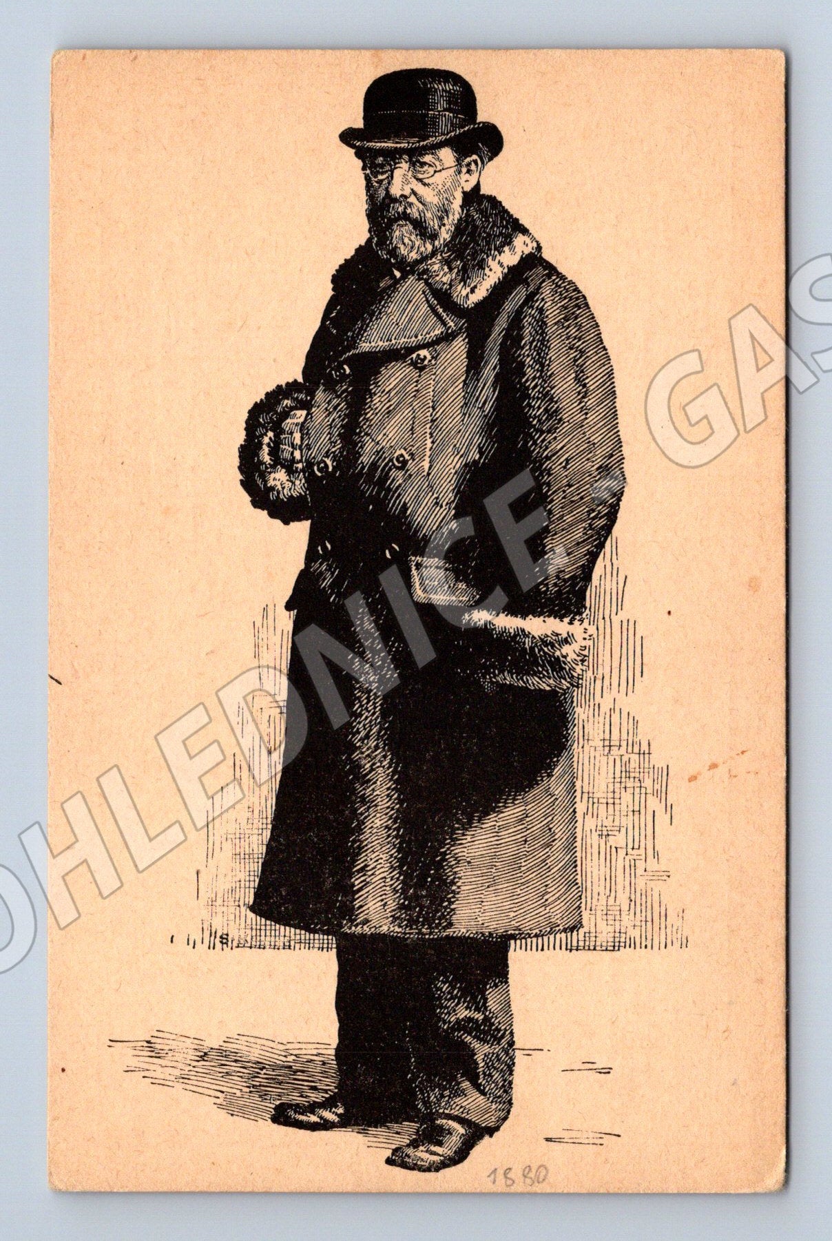 Pohlednice Bedřich Smetana podobizna 1880 (M9097)