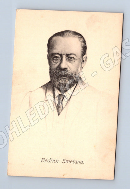 Pohlednice Bedřich Smetana portrét starobylá (M9098)