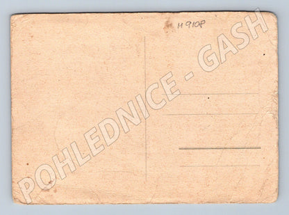 Postcard portrait of a man with a cane drawing of an elderly man (M9108)