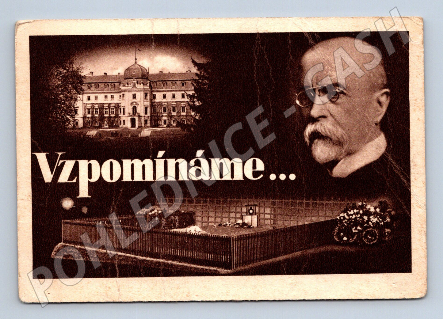 Pohlednice T G Masaryk Lány hrob a zámek (M9120)