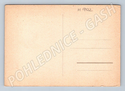 Postcard portrait of a man with a book drawing (M9122)