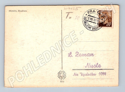 Postcard TG Masaryk and Prague Castle 1935 (M9125)