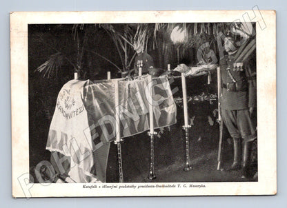 Pohlednice 1937 katafalk T G Masaryka (M9126)