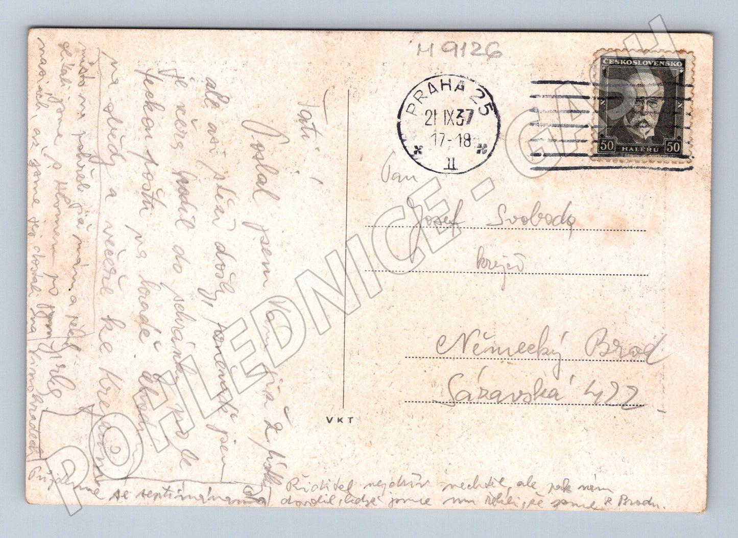 Pohlednice 1937 katafalk T G Masaryka (M9126)