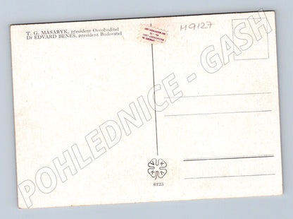 Pohlednice Masaryk a Beneš čeští prezidenti (M9127)