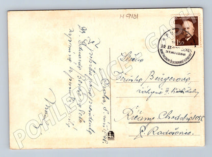 Pohlednice Dr Edvard Beneš razítko a známka (M9131)