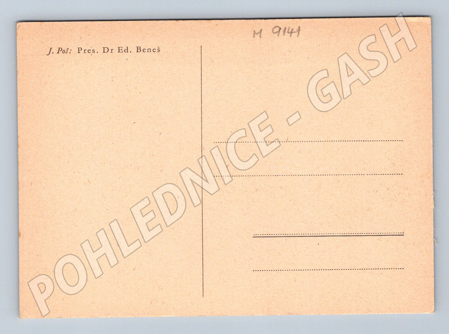 Postcard Dr Edvard Beneš portrait drawing (M9141)