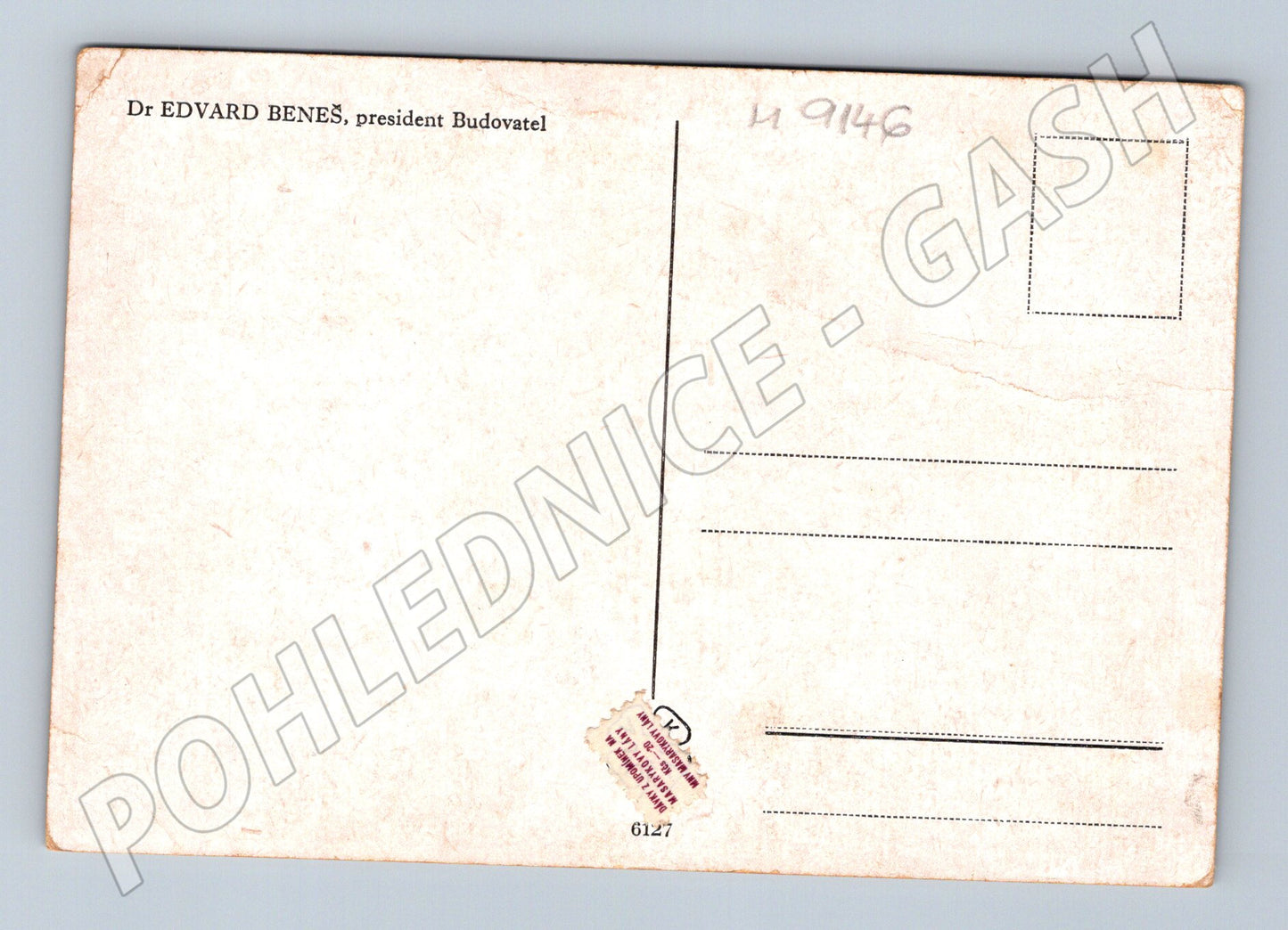 Postcard Edvard Beneš President Builder (M9146)