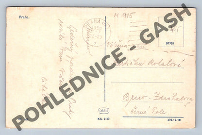 Pohlednice Praha Karlův most rok 1950 (M915)