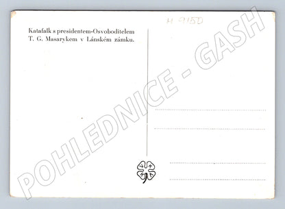 Postcard of the hearse of TG Masaryk Lány castle (M9150)