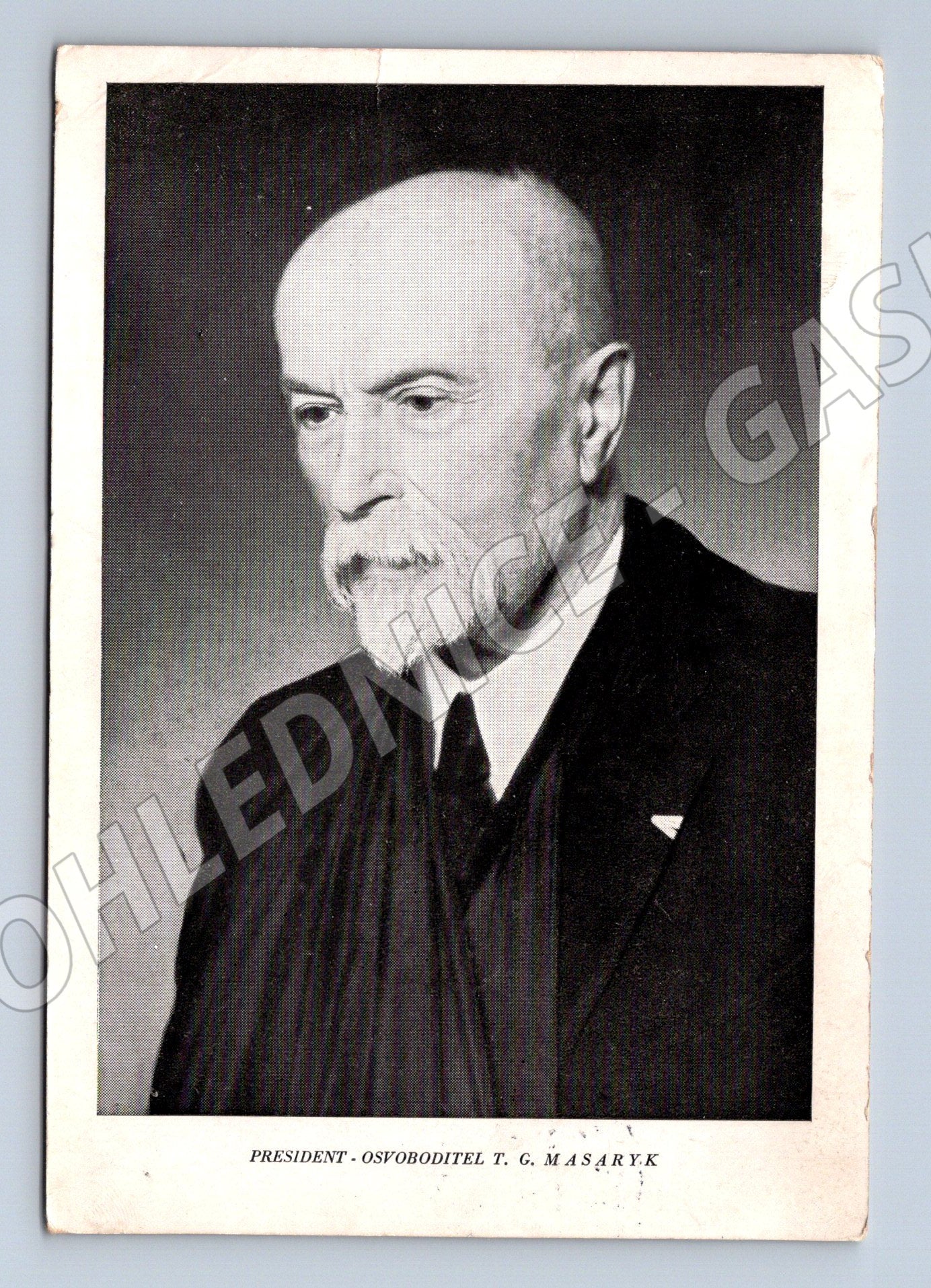 Postcard TG Masaryk President Prague 1937 (M9152)