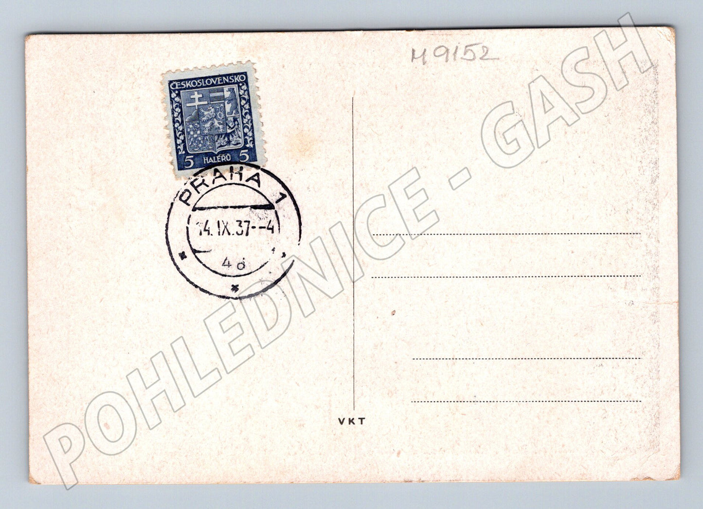 Postcard TG Masaryk President Prague 1937 (M9152)
