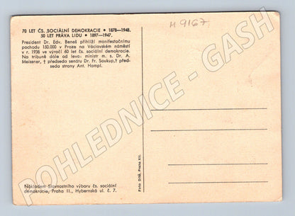 Postcard Edvard Beneš 70 years of socialist democracy (M9167)