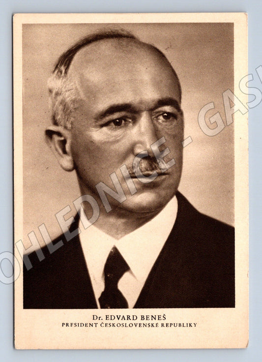 Postcard President Beneš Czechoslovak Rep (M9171)