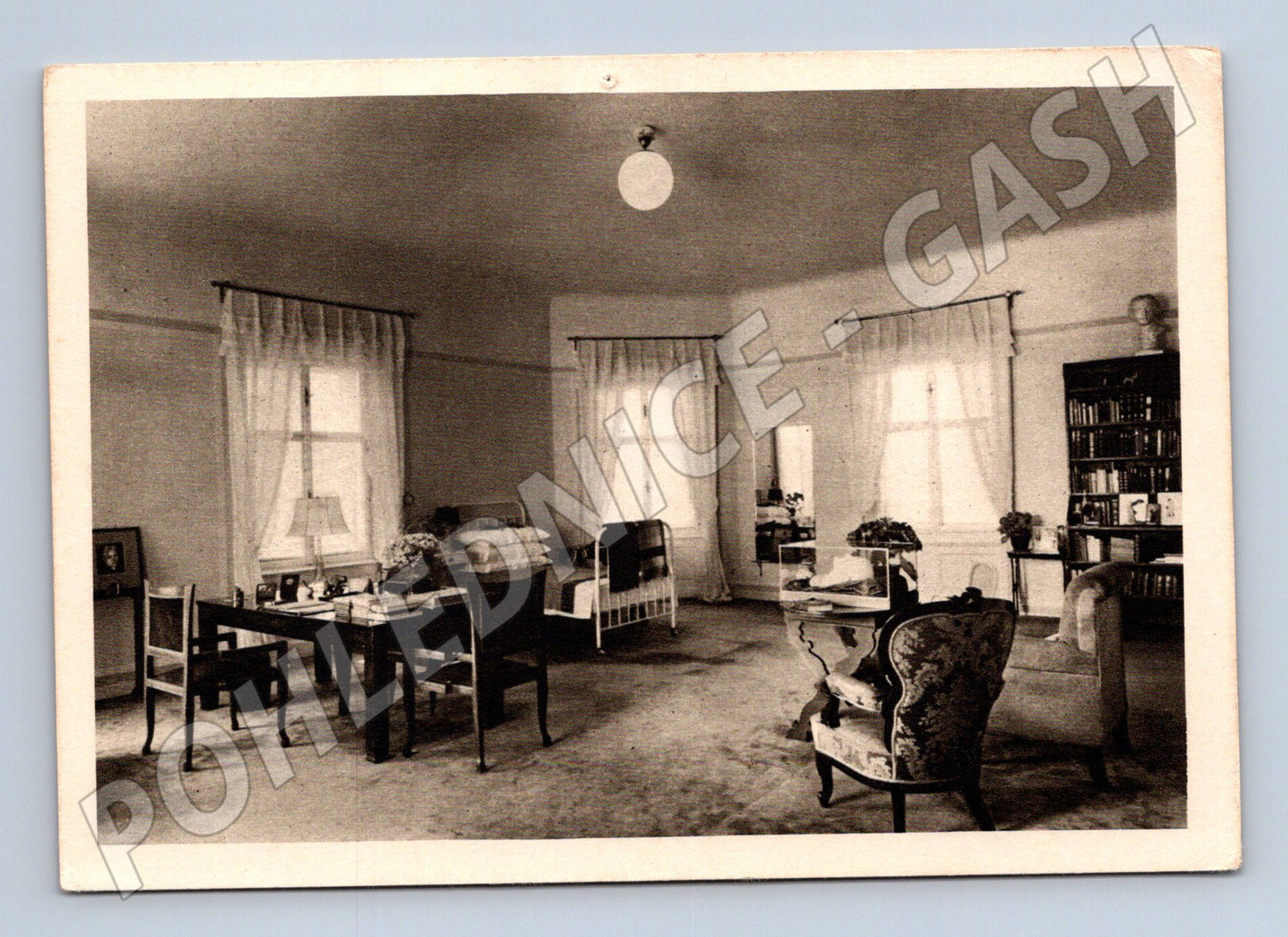Pohlednice pracovna a ložnice Masaryka Lány (M9178)