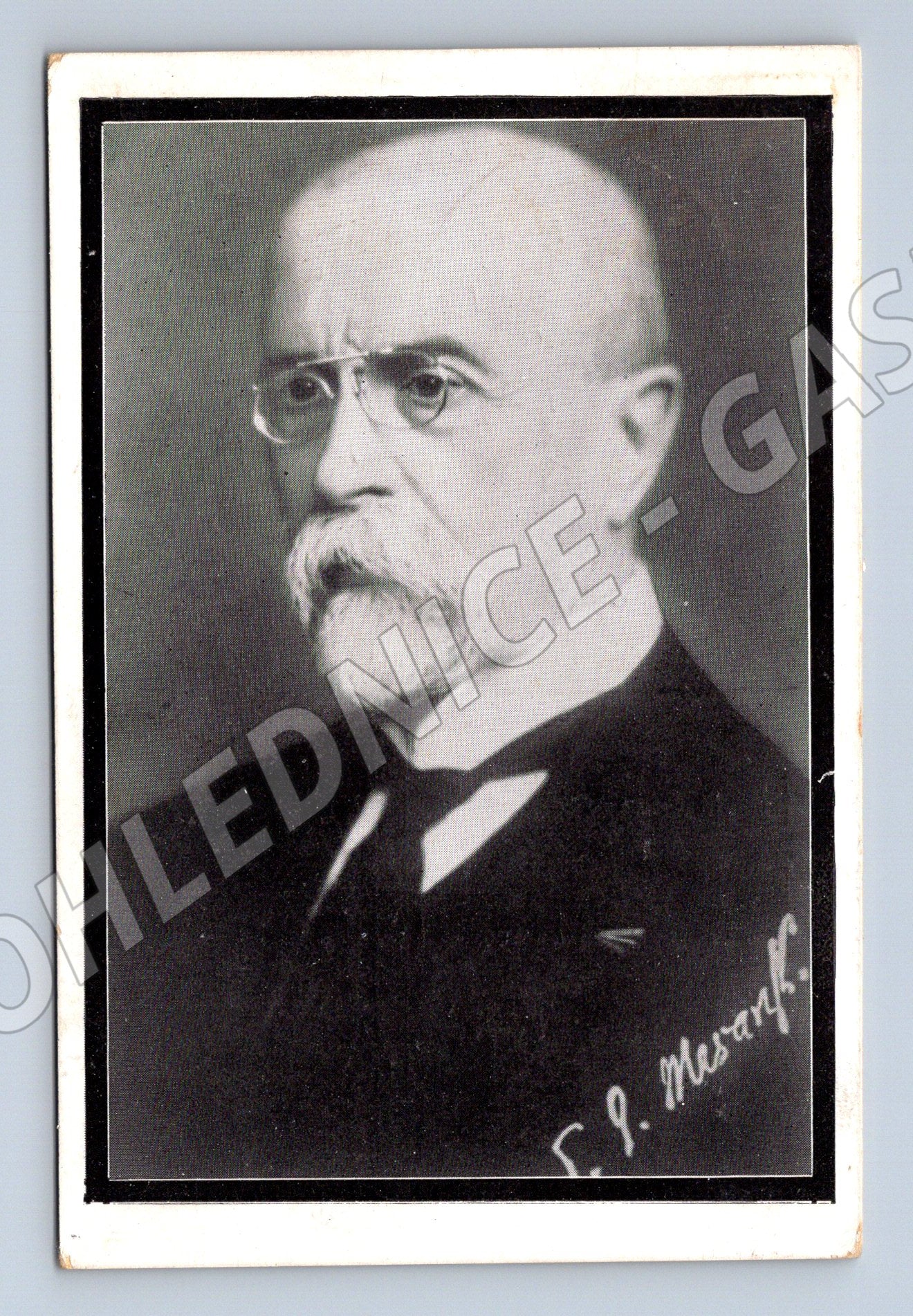 Pohlednice T G Masaryk smuteční 1937 razítko (M9184)
