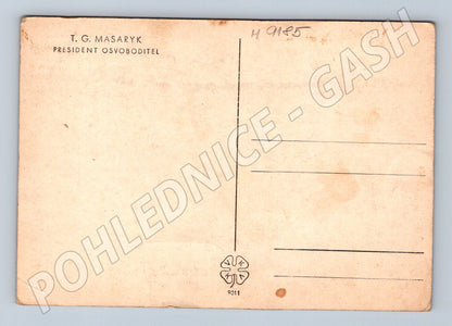 Postcard TG Masaryk on horseback President (M9185)