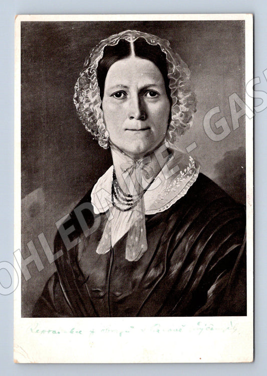 Postcard portrait of a woman painting Czechoslovakia (M9190)
