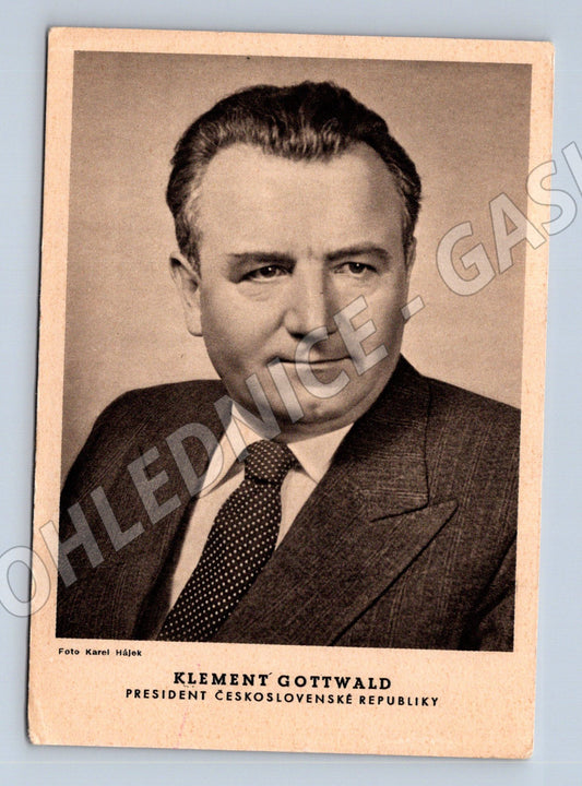 Postcard Klement Gottwald, President of the Czechoslovak Republic (M9195)