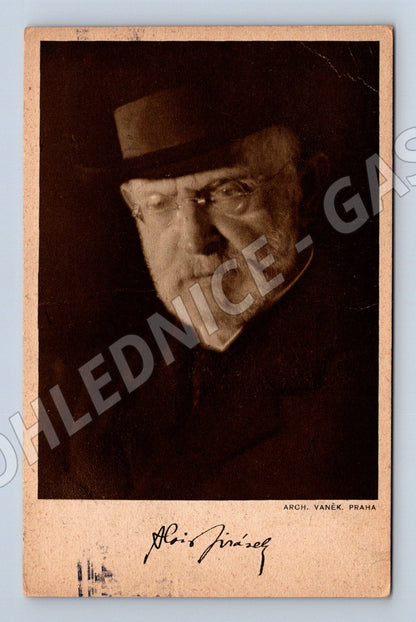 Pohlednice Alois Jirásek Památce Mistra podpis známka (M9198)