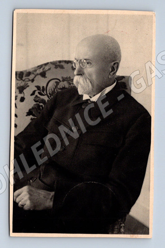 Postcard TG Masaryk first president 1935 stamp (M9206)
