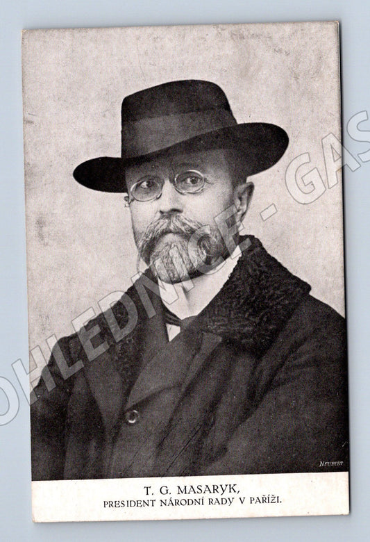 Postcard TG Masaryk President in Paris (M9208)
