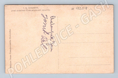 Postcard TG Masaryk at the table, the first president (M9209)