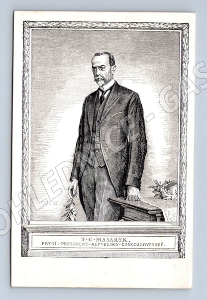 Postcard TG Masaryk graphics Max Švabinský (M9213)