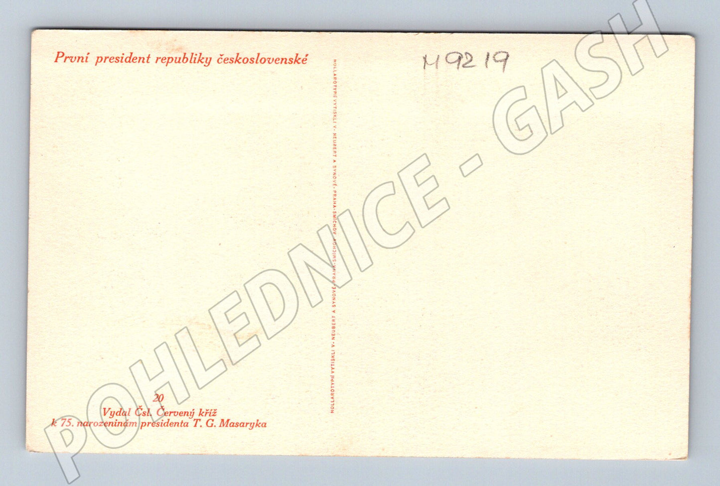 Postcard TG Masaryk 75th birthday (M9219)