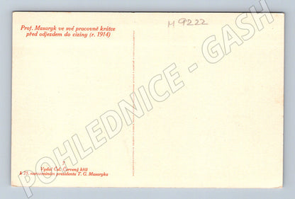 Pohlednice T. G. Masaryk ve pracovně 1914 (M9222)