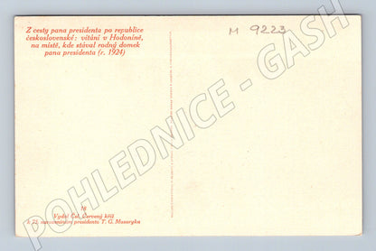 Postcard Welcoming TG Masaryk in Hodonín (M9223)