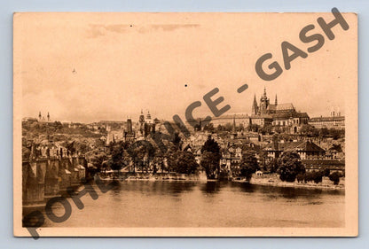 Pohlednice Praha Hradčany a Karlův most 1954 (M923)