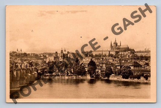 Pohlednice Praha Hradčany a Karlův most 1954 (M923)