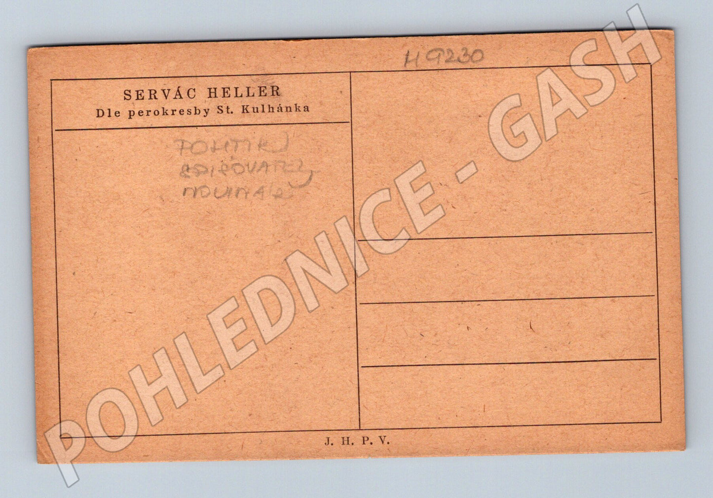 Pohlednice Servác Heller portrét Kulhánek (M9230)