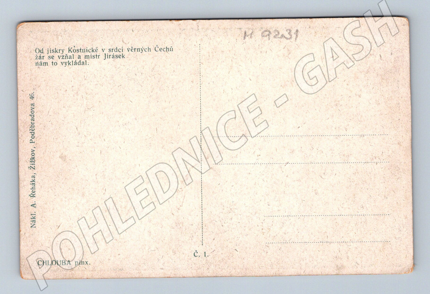 Postcard Alois Jirásek Pride Hussite motif (M9231)
