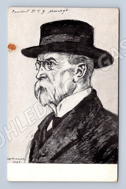 Postcard TG Masaryk 1925 Boettinger portrait (M9235)